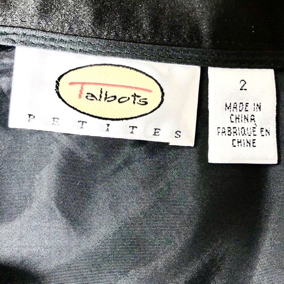 TALBOTS Petites Black Tonal Diagonal Wide Stripe A Line Knee Length Skirt~2 - Picture 9 of 10